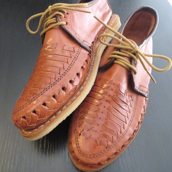 Armandos‎ Artesinas Womans Handcrafted Brown Leather Lace Up Shoe Size 9 - Picture 1 of 12
